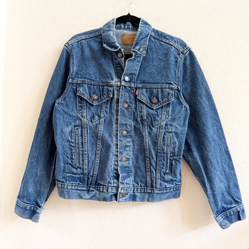 Vintage Levis 80s 70506 0217 Mens Type III Denim Trucker Jean Jacket Size 42